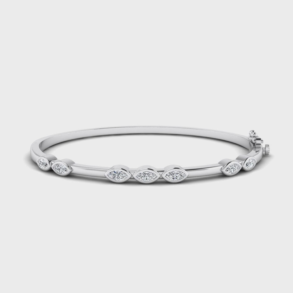 MET-WB-0004 | 14K White Gold | LGBB0023 | White Gold Harmony Marquise Bangle (3/4ctw) | LGBB0023-1.mp4