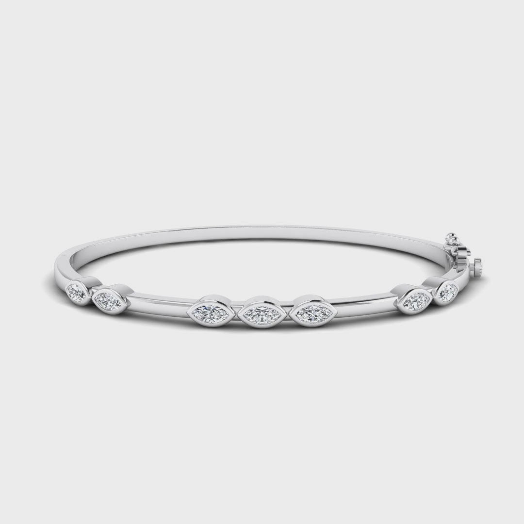 MET-WB-0004 | 14K White Gold | LGBB0023 | White Gold Harmony Marquise Bangle (3/4ctw) | LGBB0023-1.mp4
