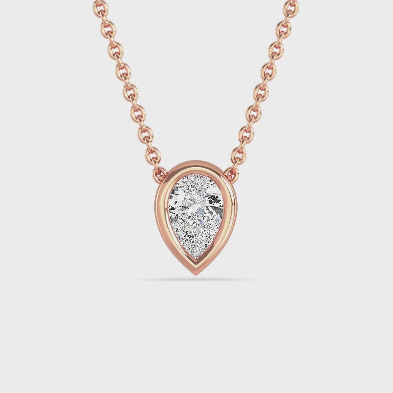 Petite Bezel Lab Grown Diamond Solitaire Pendant — LGPBZ0033-1.mp4