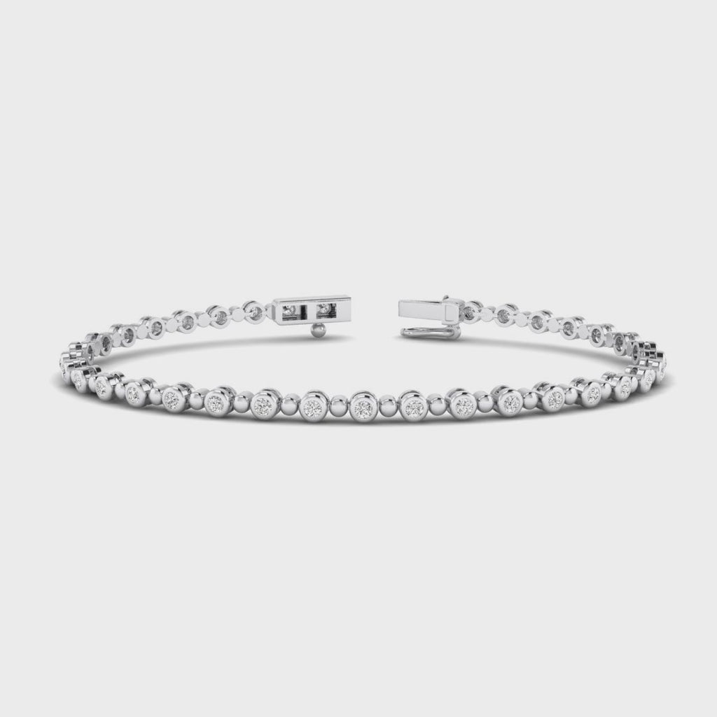 MET-WB-0012 | 14K White Gold | LGBT0129 | White Gold Bubble Bezel Tennis Bracelet (1ctw) | LGBT0129-1.mp4