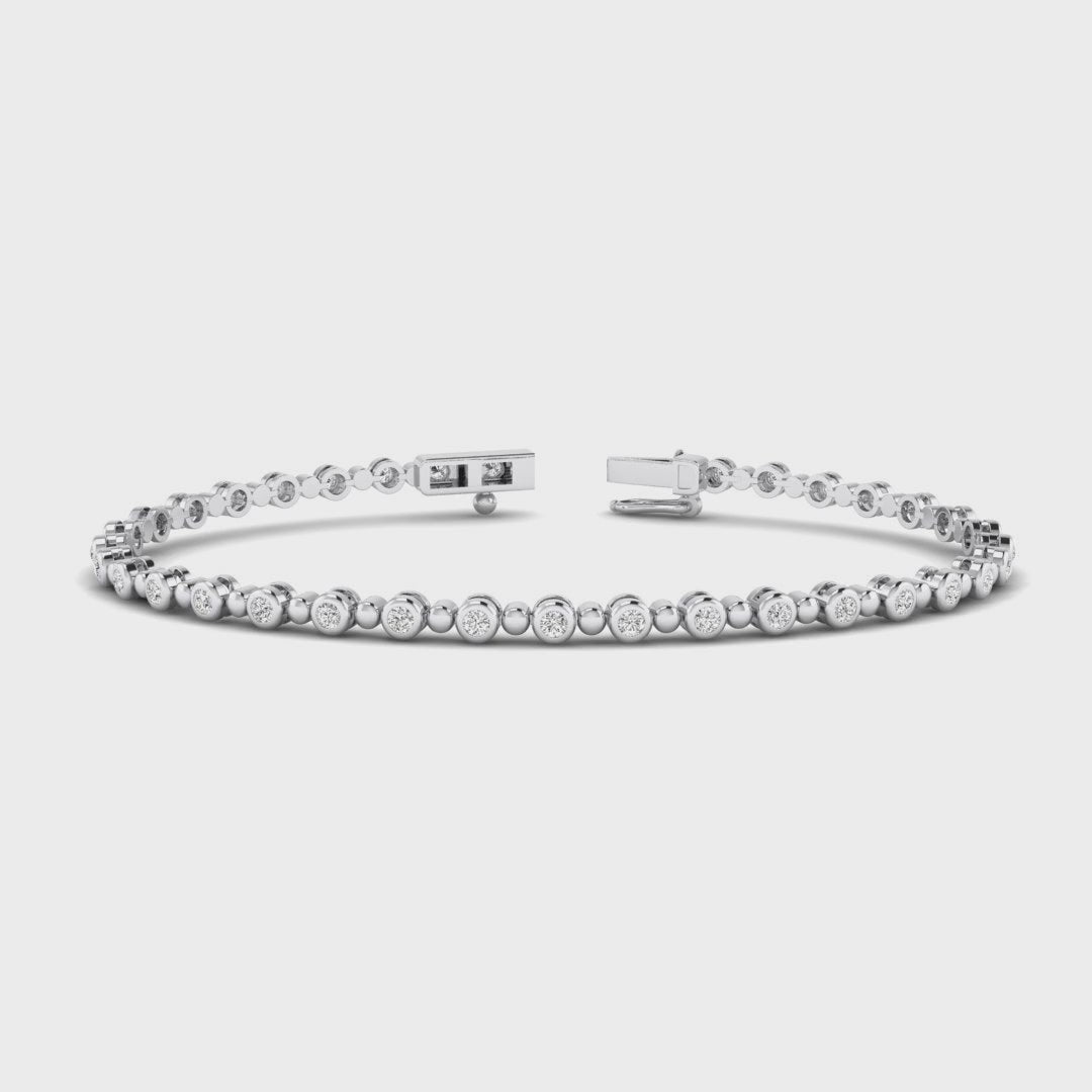 MET-WB-0012 | 14K White Gold | LGBT0129 | White Gold Bubble Bezel Tennis Bracelet (1ctw) | LGBT0129-1.mp4