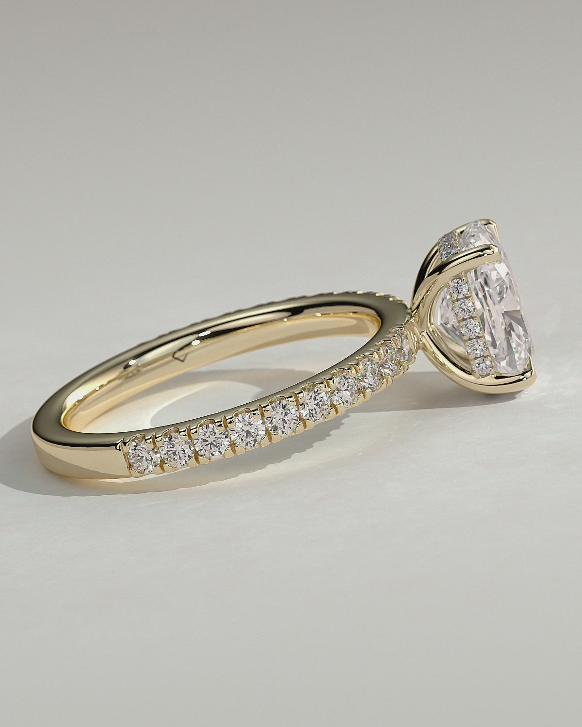 MET 0061 Elongated Cushion Solitaire Engagement Ring