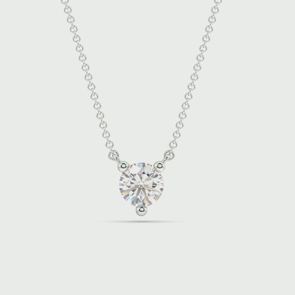 Three Prong Lab Grown Diamond Solitaire Pendant — LGPSV004-1.mp4