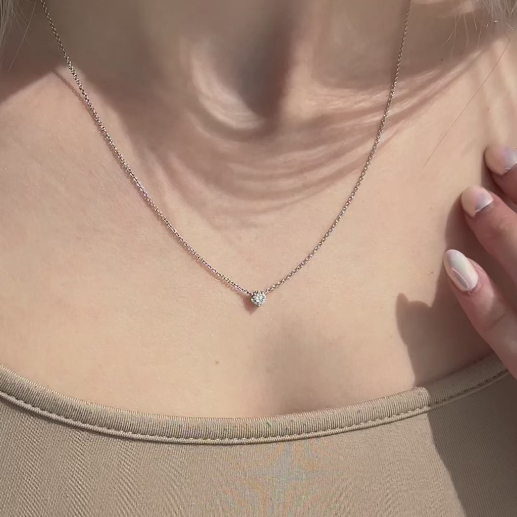 Three Prong Lab Grown Diamond Solitaire Pendant — LGP330012-vid.mp4