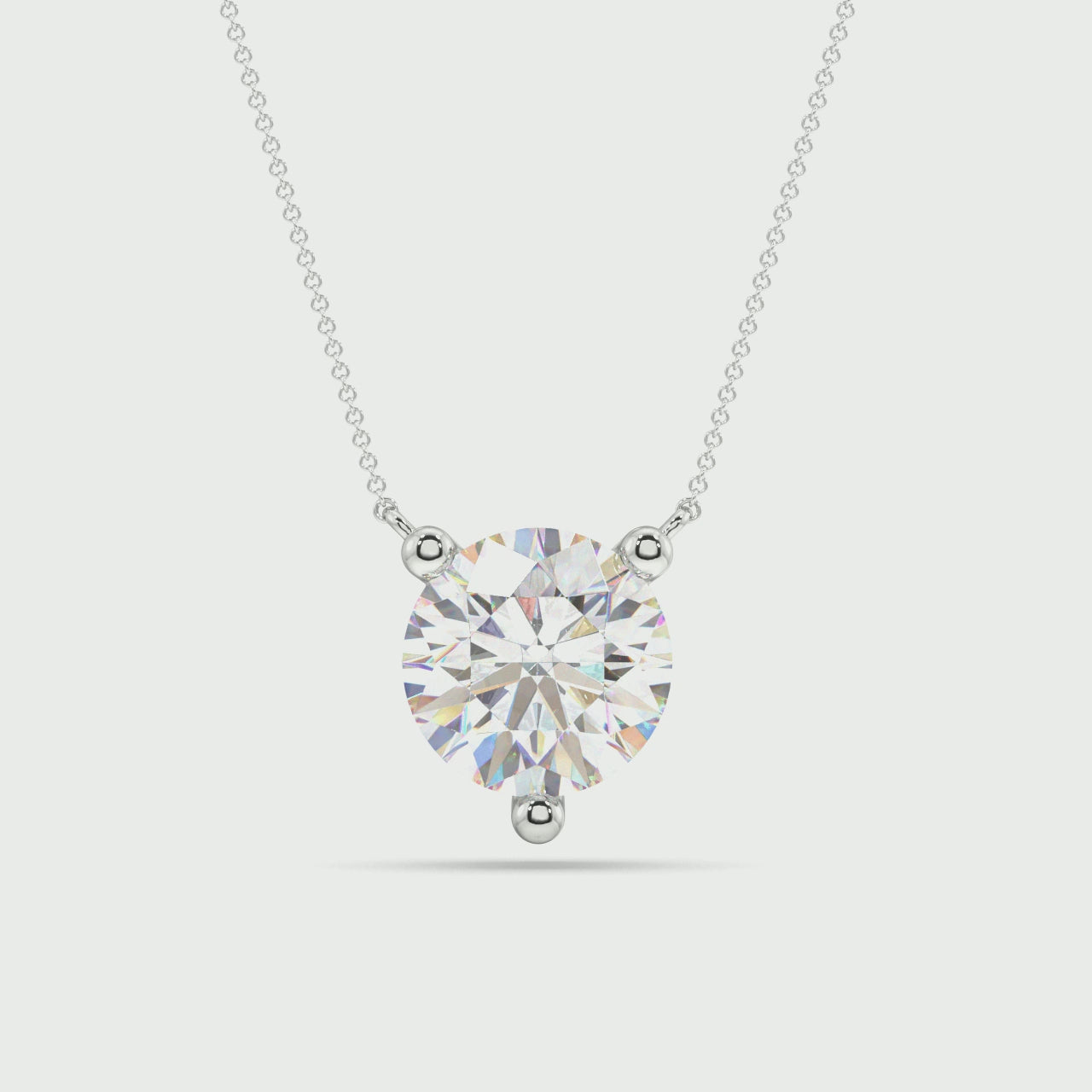 Three Prong Lab Grown Diamond Solitaire Pendant — LGPO3003-1.mp4