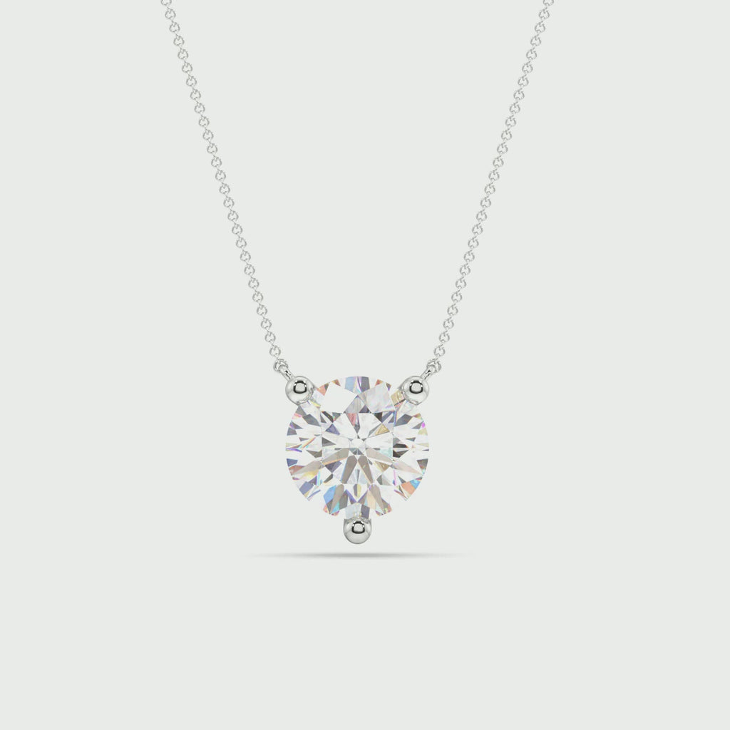 Three Prong Lab Grown Diamond Solitaire Pendant — LGP200004-1.mp4