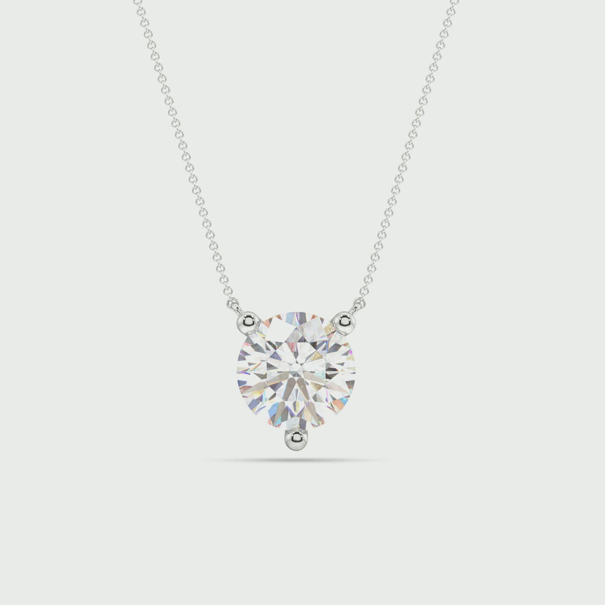 Three Prong Lab Grown Diamond Solitaire Pendant — LGP200004-1.mp4