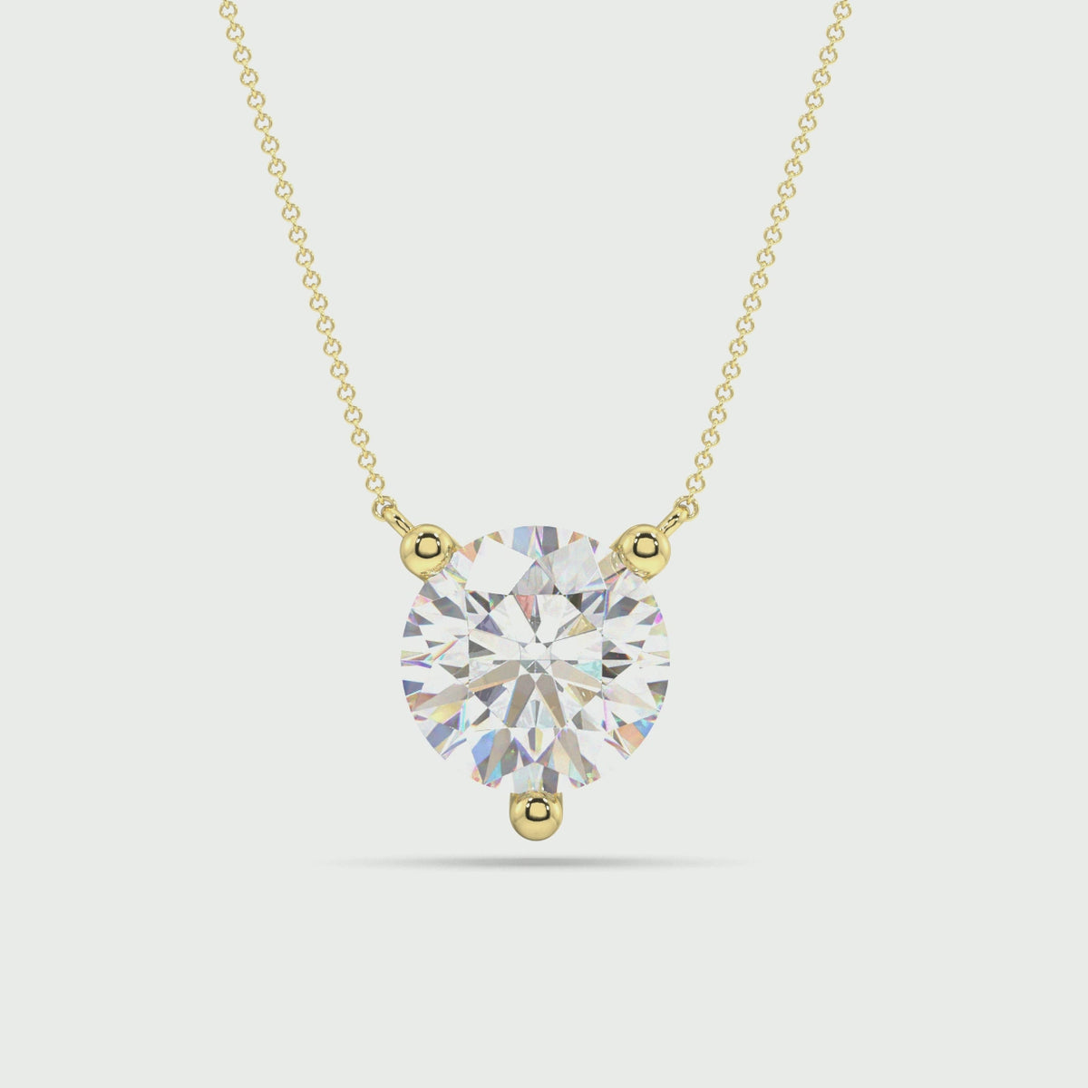 Three Prong Lab Grown Diamond Solitaire Pendant — LGPO3004-1.mp4