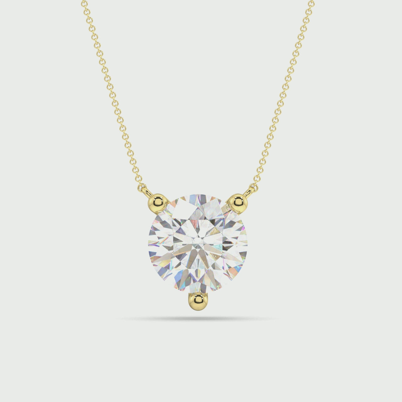 Three Prong Lab Grown Diamond Solitaire Pendant — LGPO3004-1.mp4