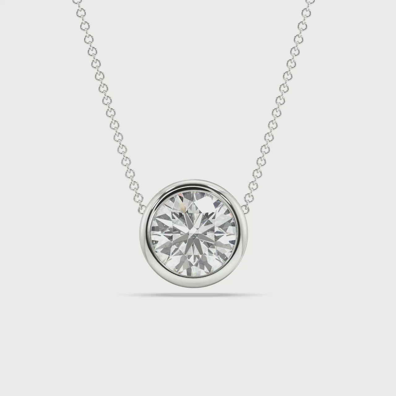 Bezel Set Lab Grown Diamond Solitaire Pendant — LGWFP0058-1.mp4
