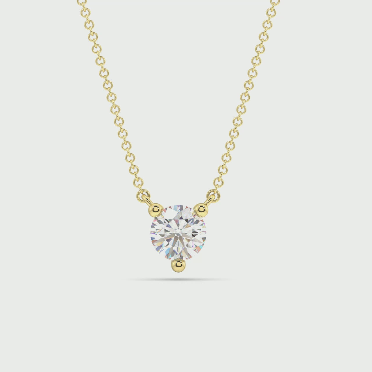 Three Prong Lab Grown Diamond Solitaire Pendant — LGPSV005-1.mp4