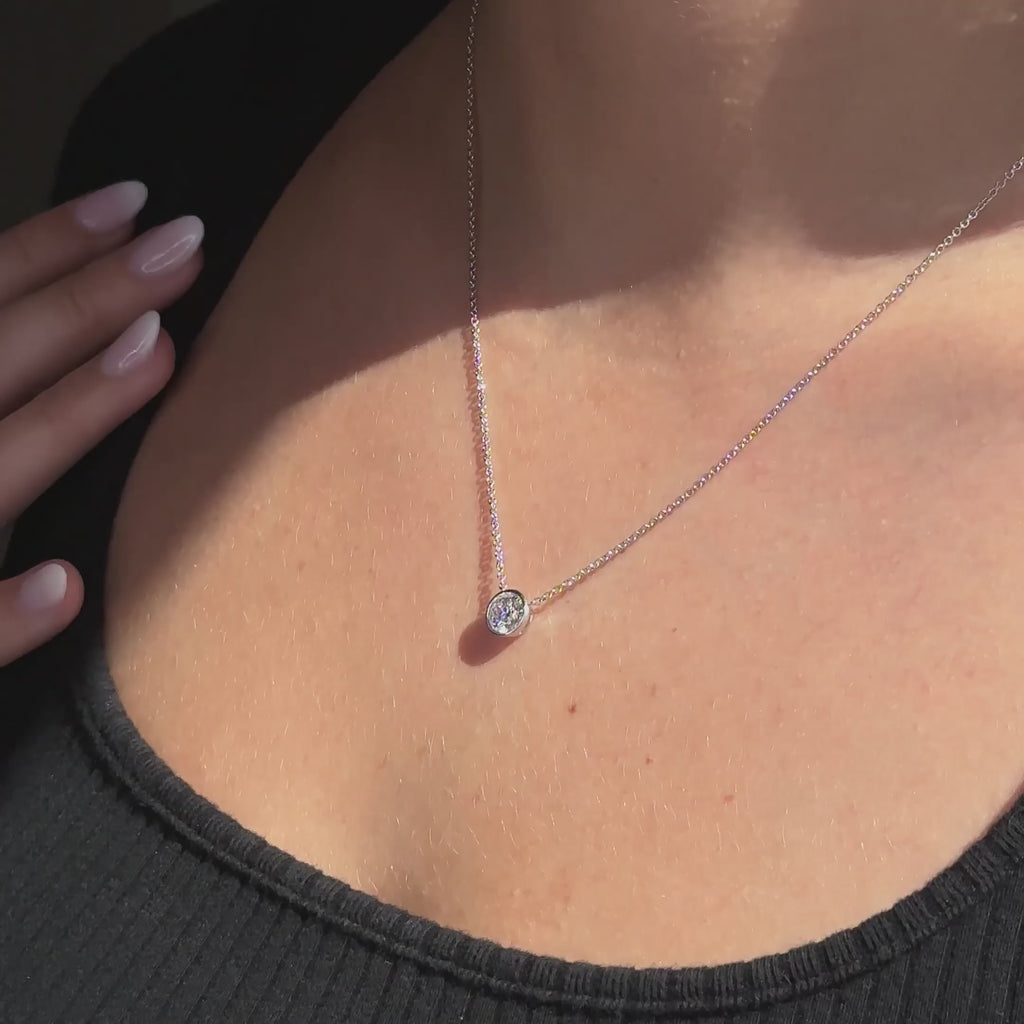 Bezel Set Lab Grown Diamond Solitaire Pendant — LGP100009-vid.mp4