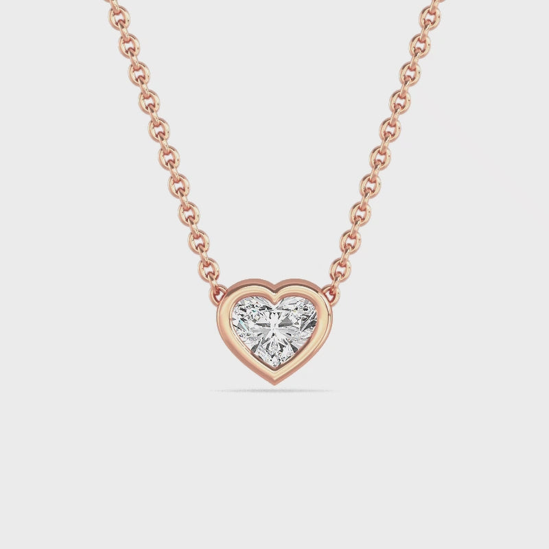 Petite Bezel Lab Grown Diamond Solitaire Pendant — LGPBZ0010-1.mp4