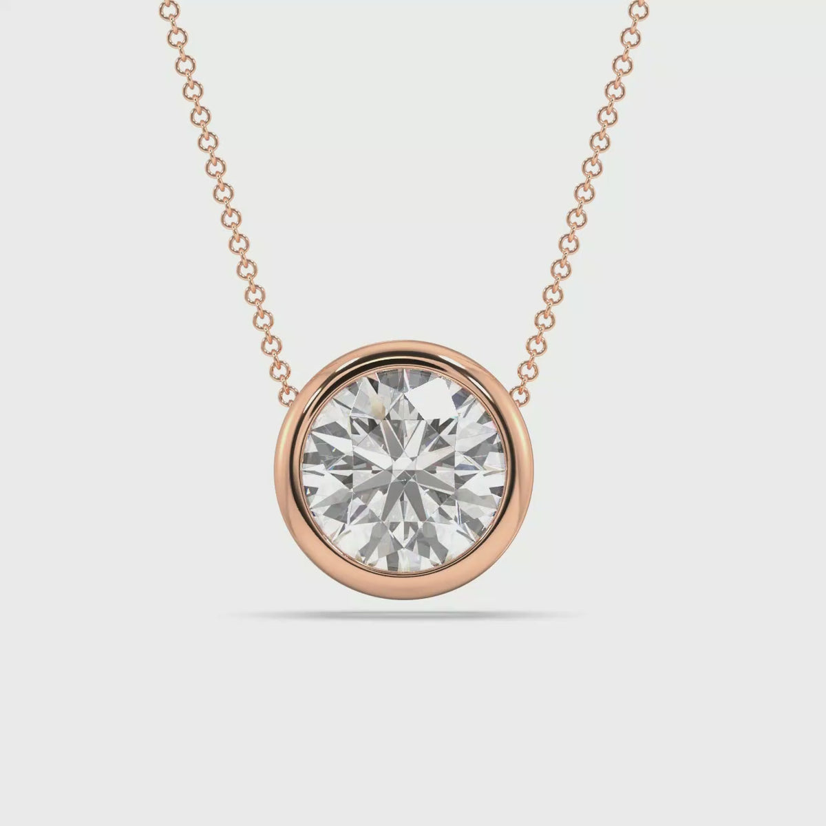 Bezel Set Lab Grown Diamond Solitaire Pendant — LGRFP0032-1.mp4