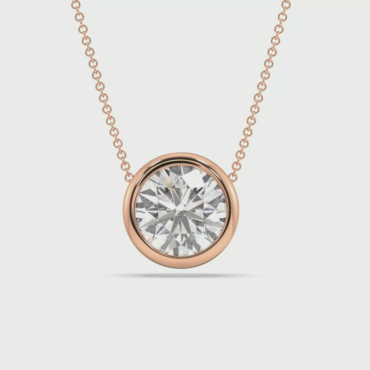 Bezel Set Lab Grown Diamond Solitaire Pendant — LGRFP0032-1.mp4