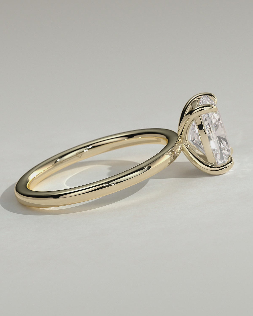 MET 0022 Elongated Cushion Solitaire Engagement Ring