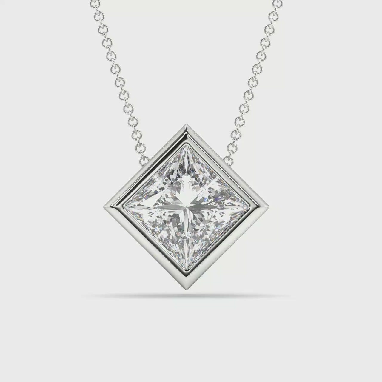 Bezel Set Lab Grown Diamond Solitaire Pendant — LGWFP0061-1.mp4
