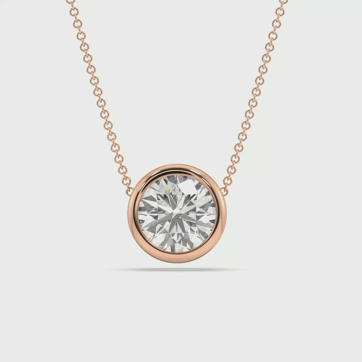 Bezel Set Lab Grown Diamond Solitaire Pendant — LGRFP0028-1.mp4