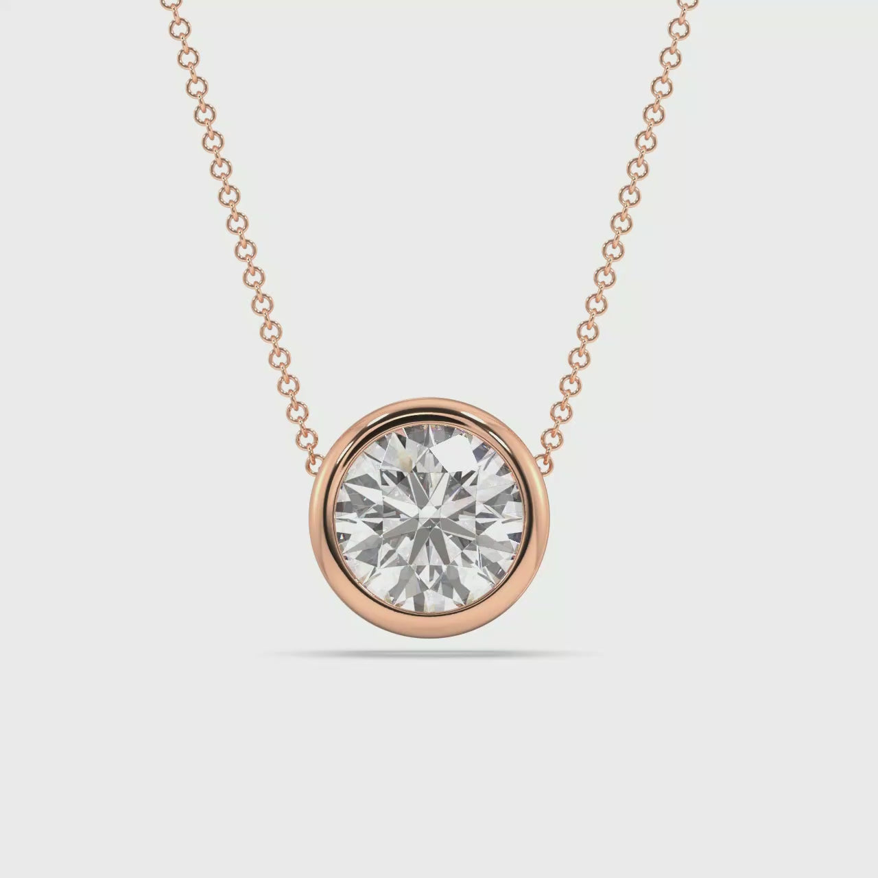 Bezel Set Lab Grown Diamond Solitaire Pendant — LGRFP0028-1.mp4