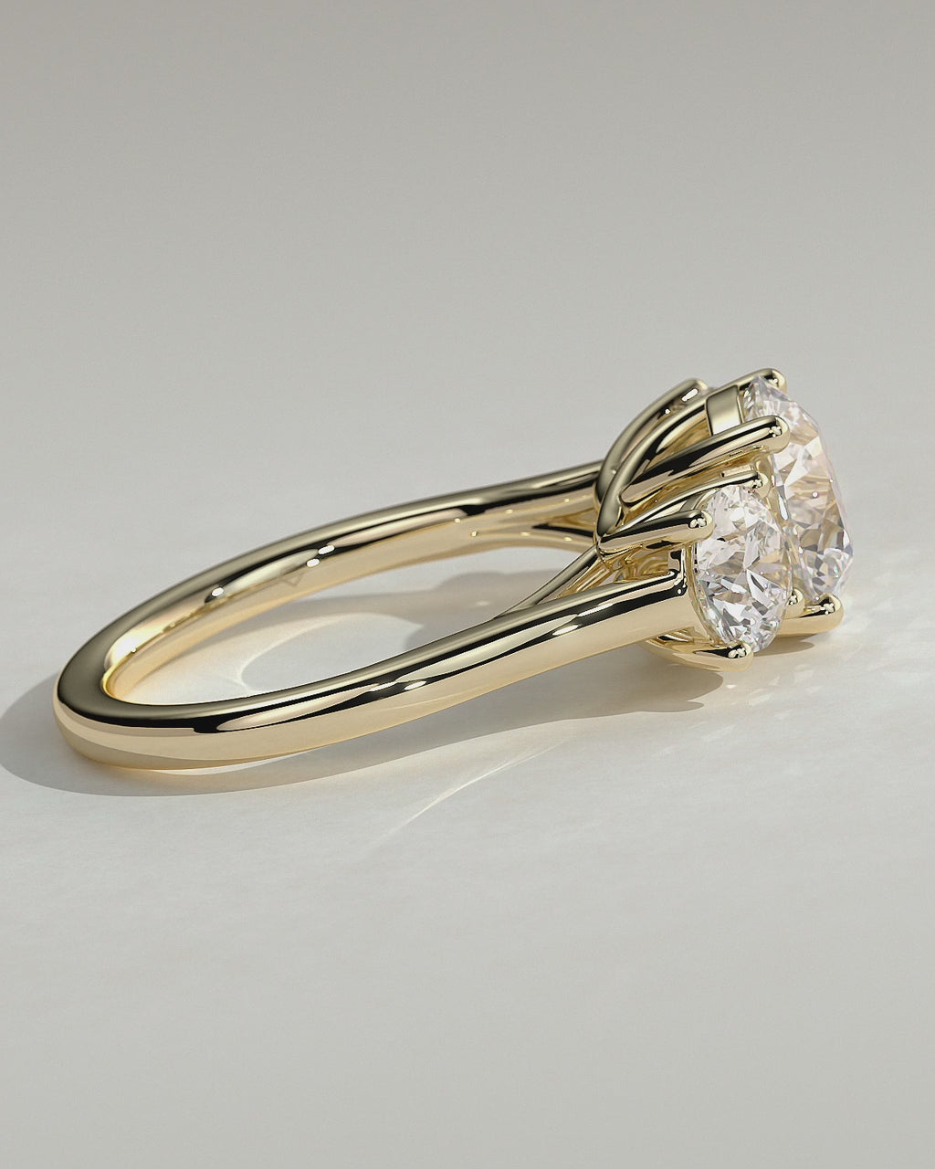 MET 0032 Round Three Stone Engagement Ring