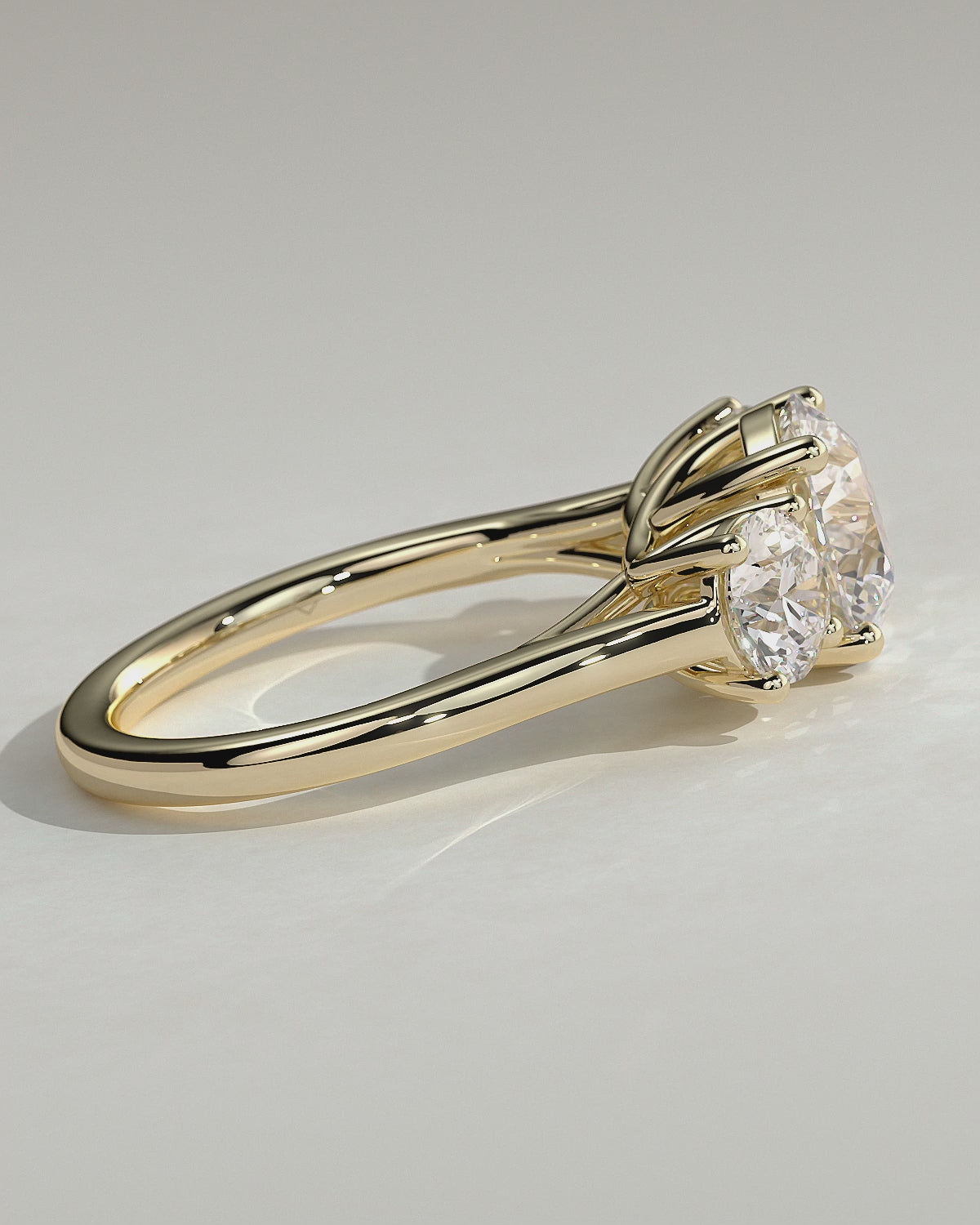 MET 0032 Round Three Stone Engagement Ring