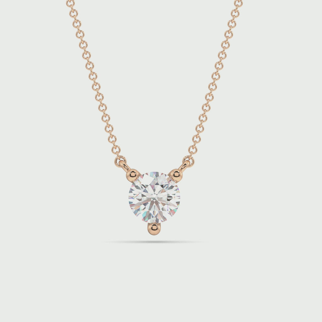 Three Prong Lab Grown Diamond Solitaire Pendant — LGP200011-1.mp4