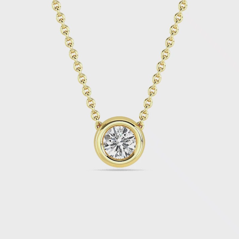 Petite Bezel Lab Grown Diamond Solitaire Pendant — LGPBZ0027-1.mp4