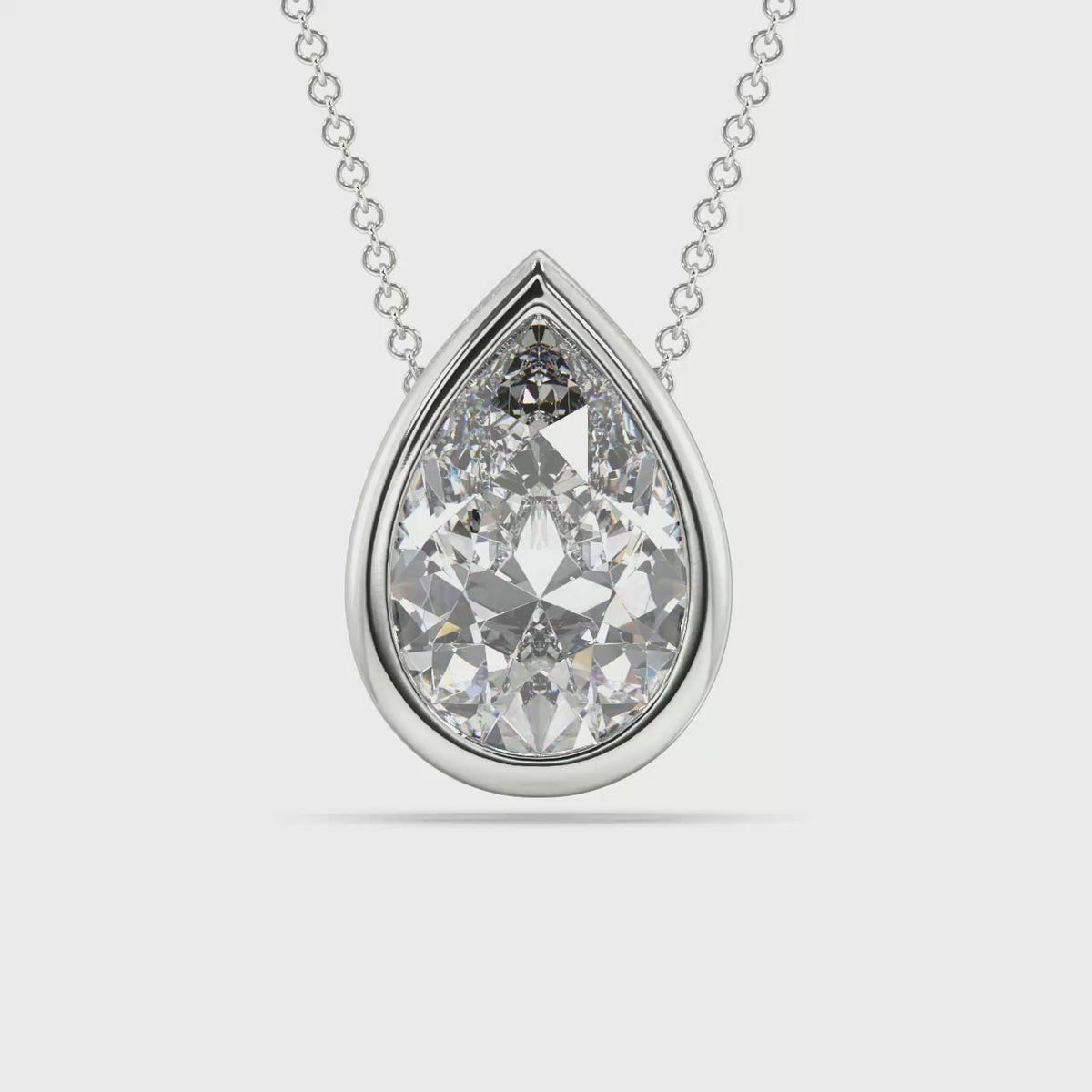 Bezel Set Lab Grown Diamond Solitaire Pendant — LGWFP0060-1.mp4