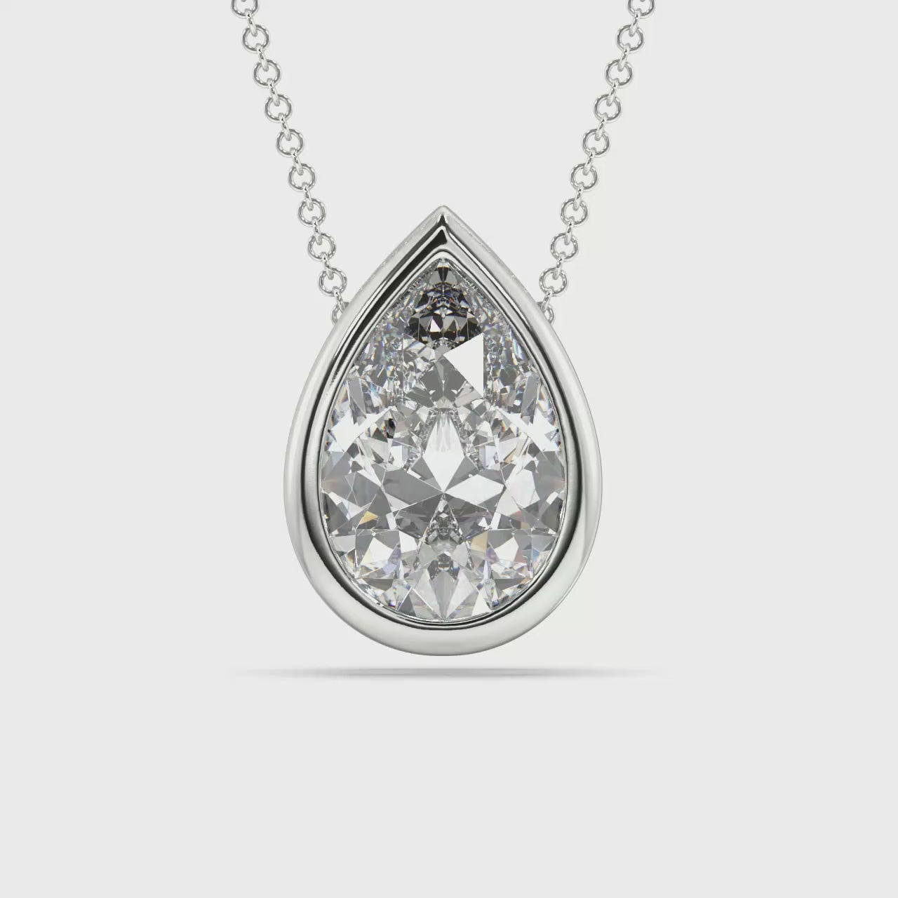 Bezel Set Lab Grown Diamond Solitaire Pendant — LGWFP0060-1.mp4