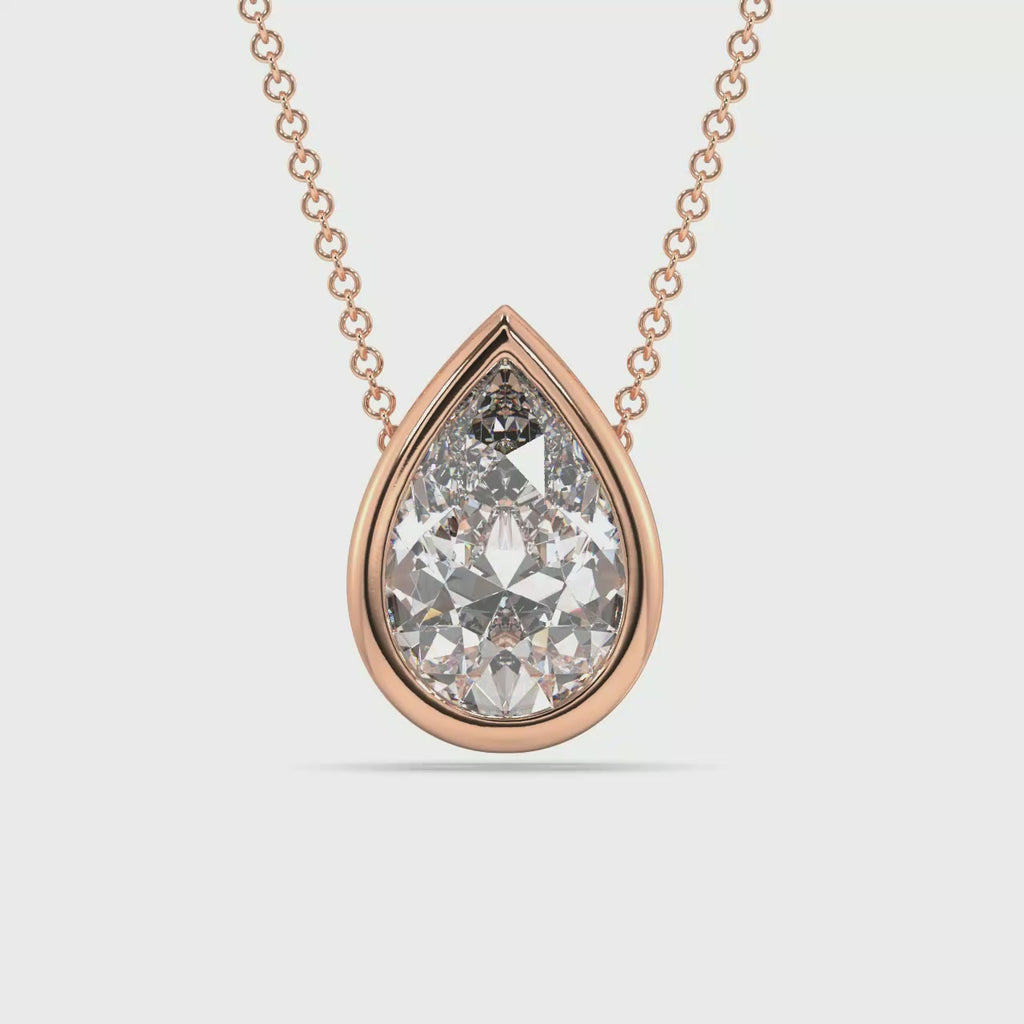 Bezel Set Lab Grown Diamond Solitaire Pendant — LGRFP0026-1.mp4