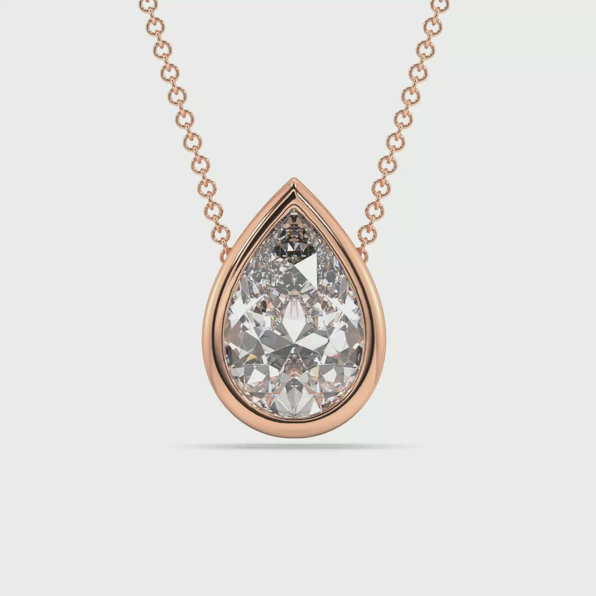 Bezel Set Lab Grown Diamond Solitaire Pendant — LGRFP0026-1.mp4