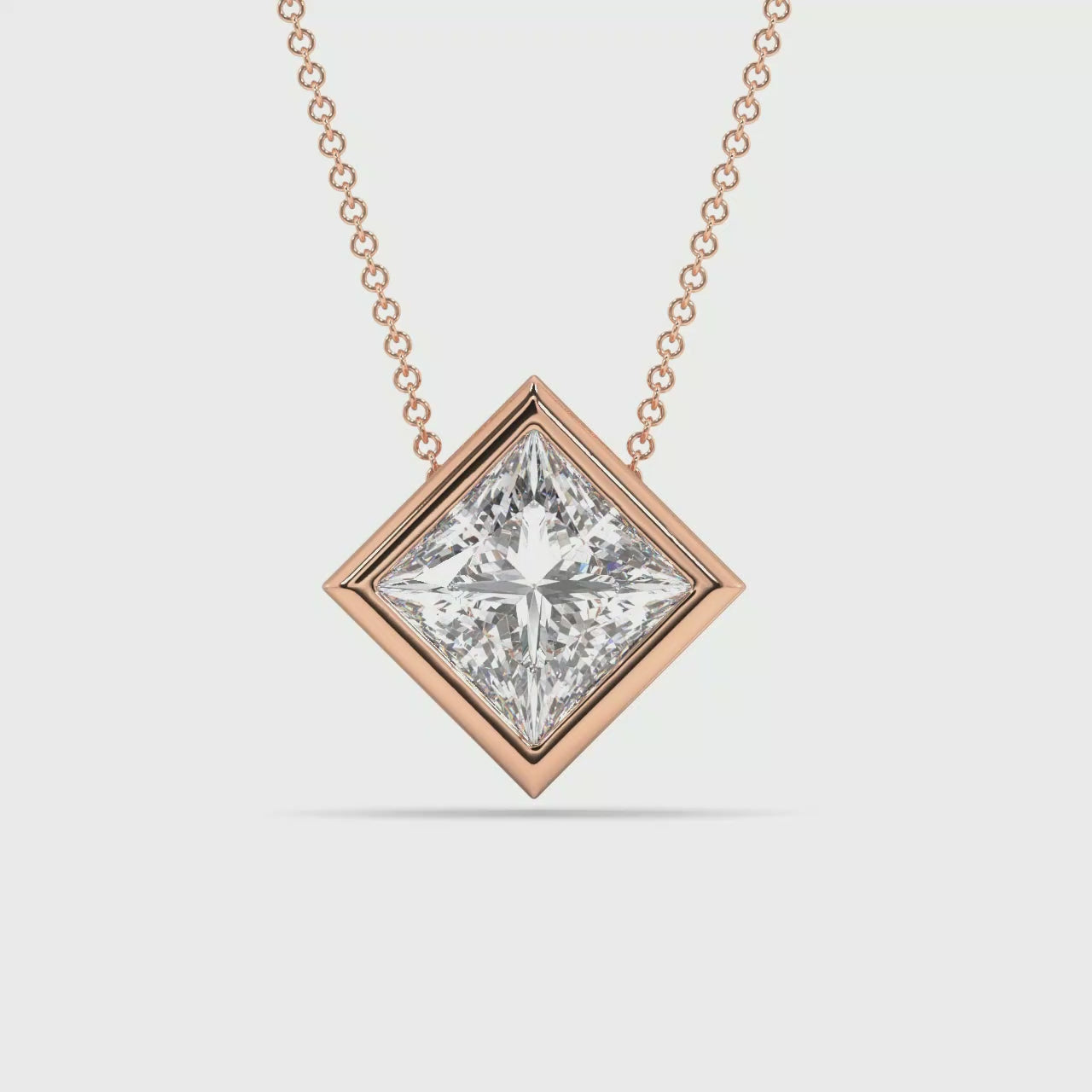 Bezel Set Lab Grown Diamond Solitaire Pendant — LGRFP0031-1.mp4
