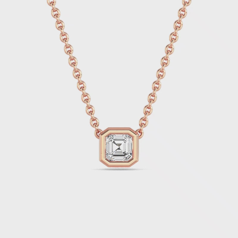 Petite Bezel Lab Grown Diamond Solitaire Pendant — LGPBZ0008-1.mp4