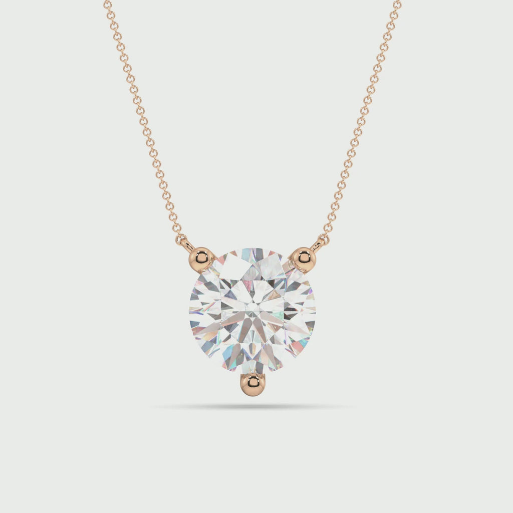 Three Prong Lab Grown Diamond Solitaire Pendant — LGPO3005-1.mp4
