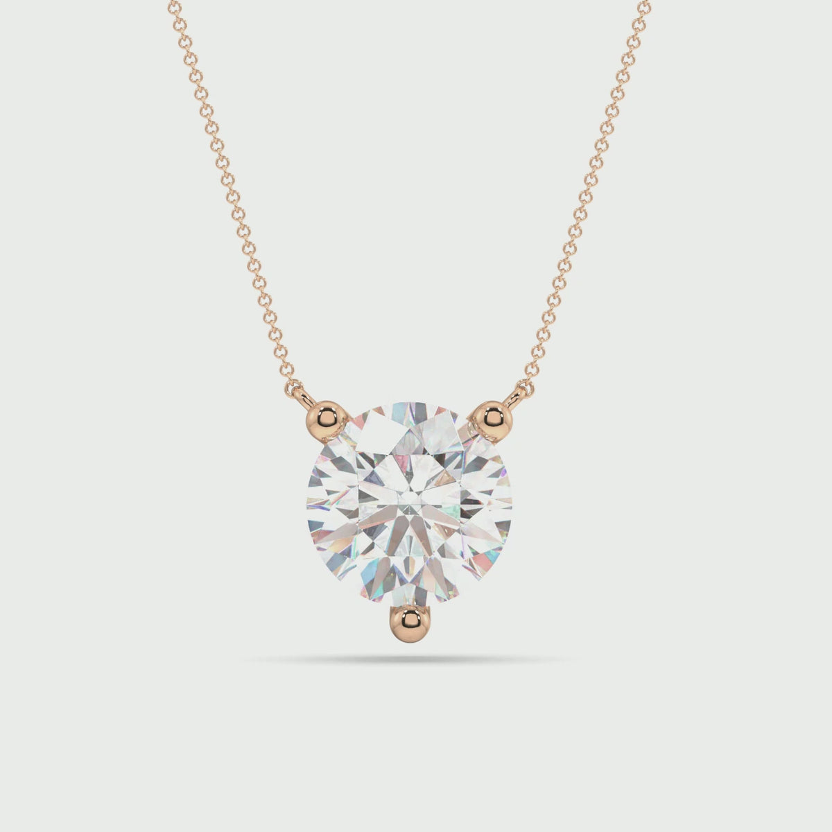 Three Prong Lab Grown Diamond Solitaire Pendant — LGPO3005-1.mp4