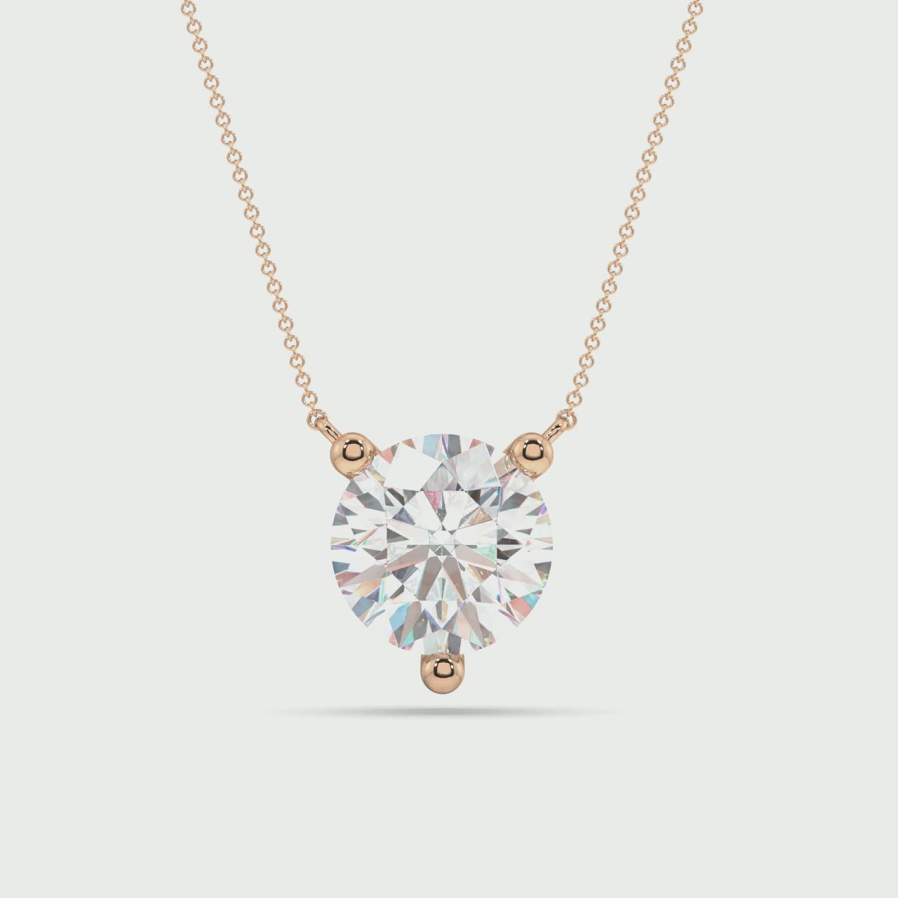 Three Prong Lab Grown Diamond Solitaire Pendant — LGPO3005-1.mp4