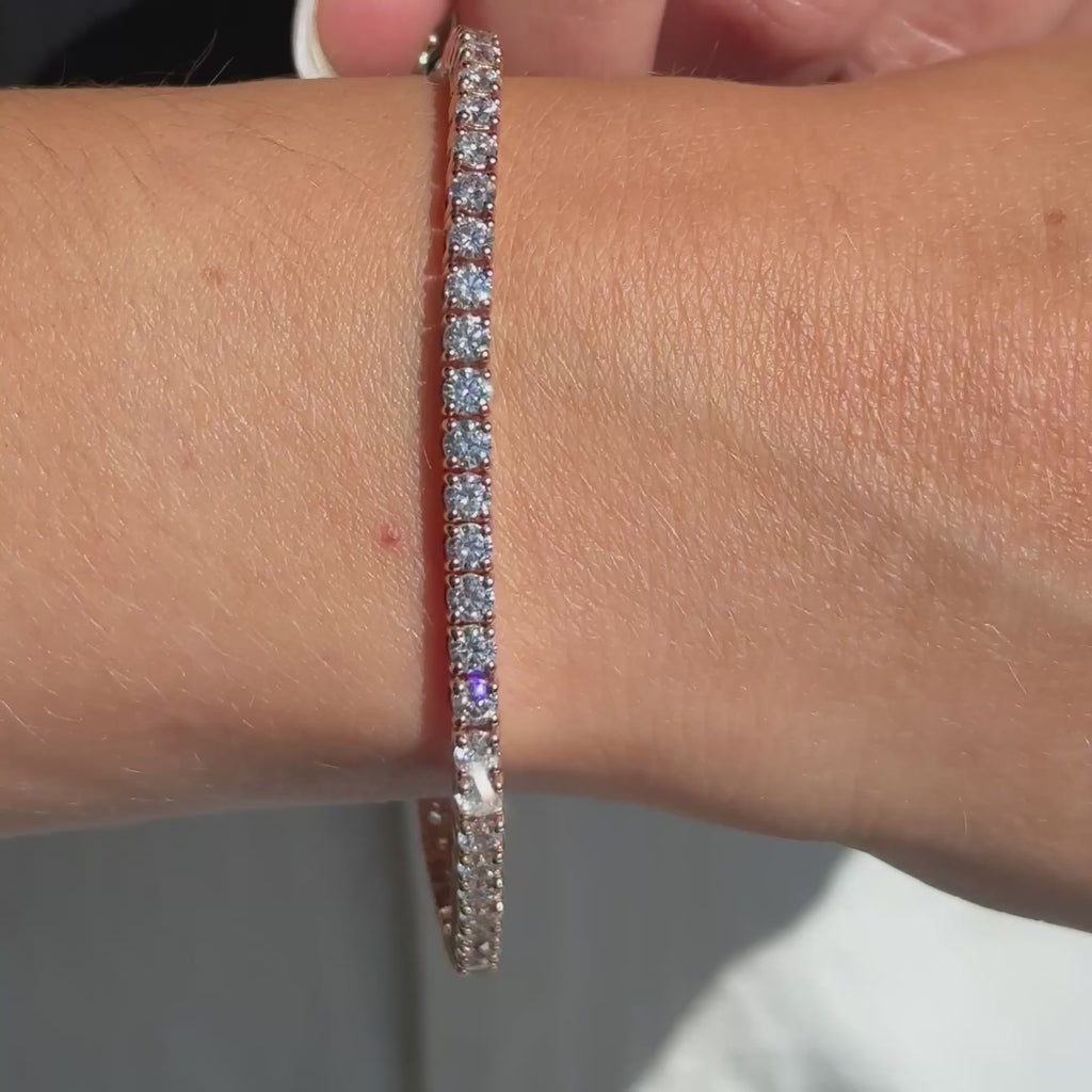 MET-WB-0028 | 14K Rose Gold | LGB600013 | Rose Gold 6ctw Lab Grown Diamond Tennis Bracelet | LGB600013-vid.mp4