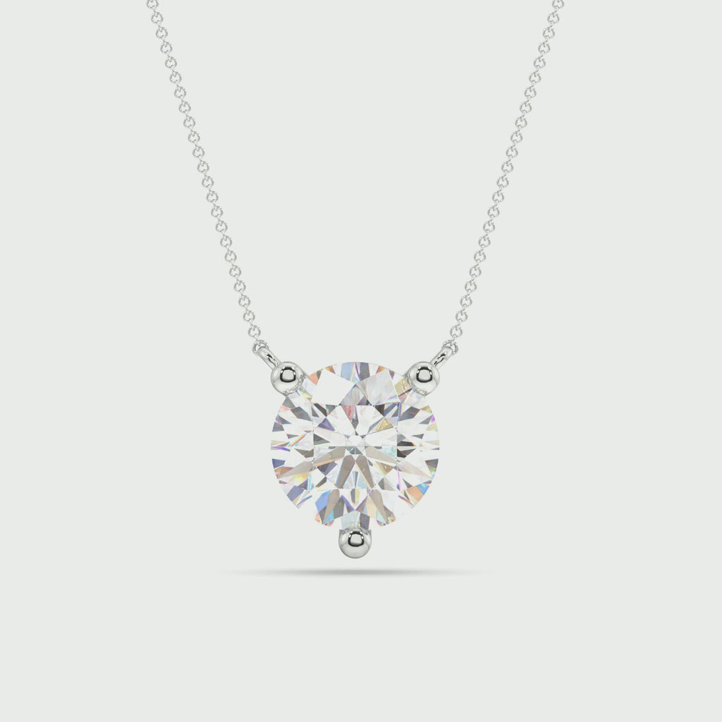 Three Prong Lab Grown Diamond Solitaire Pendant — LGPO20005-1.mp4