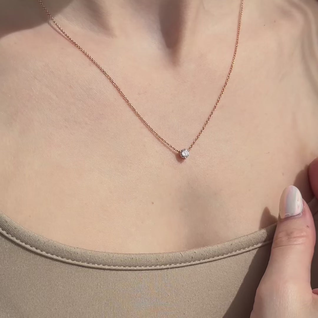 Three Prong Lab Grown Diamond Solitaire Pendant — LGP330020-vid.mp4