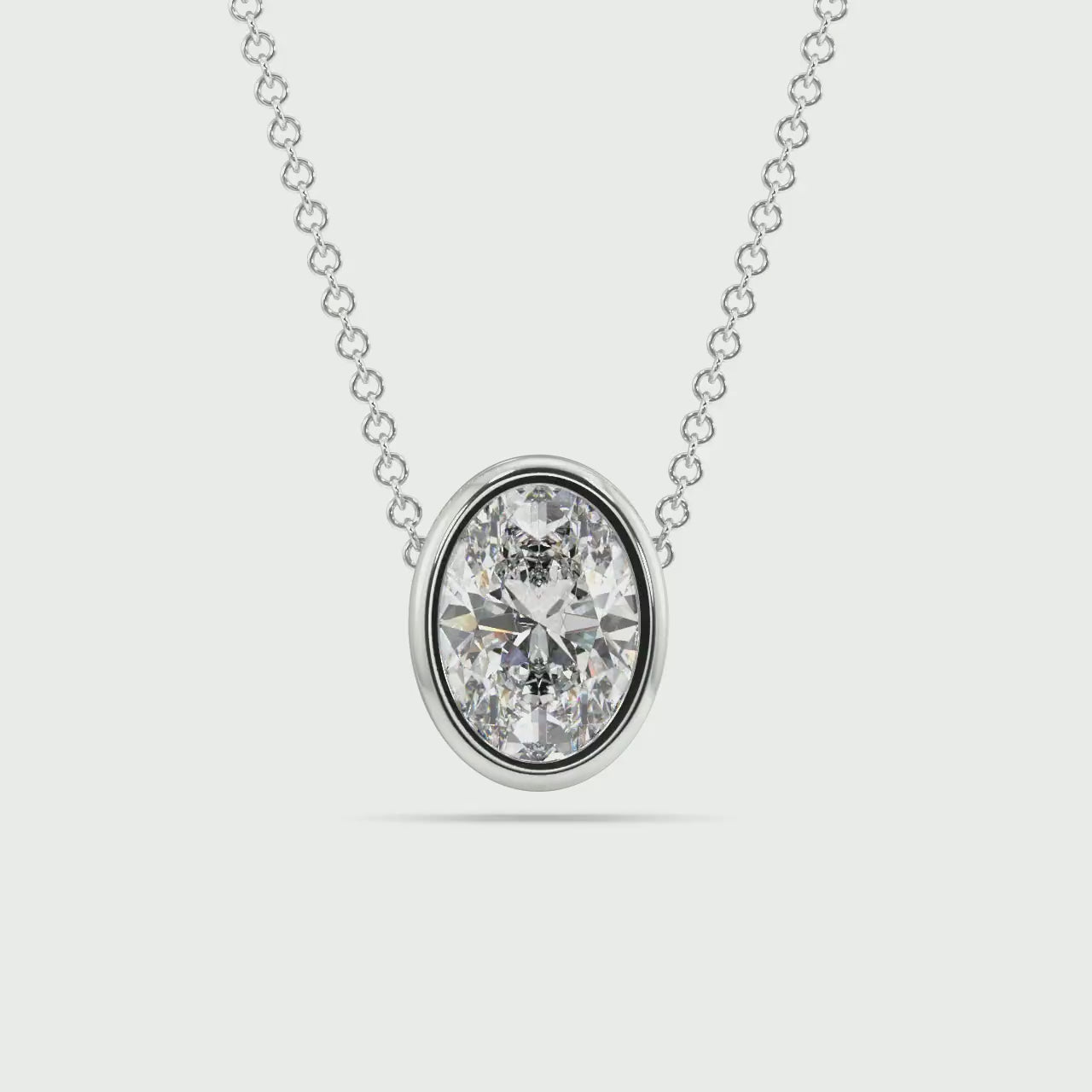 Bezel Set Lab Grown Diamond Solitaire Pendant — LGP100011-1.mp4
