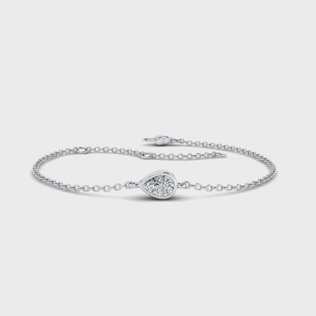 MET-WB-0021 | 14K White Gold | LGBT0114 | White Gold Pear Bezel Bracelet (1/2ct) | LGBT0114-1.mp4