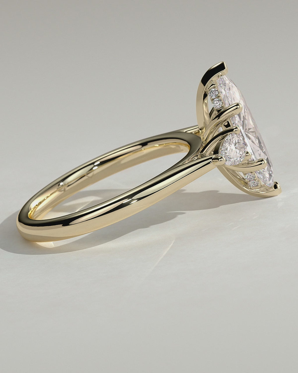 MET 0013 Marquise Three Stone Engagement Ring