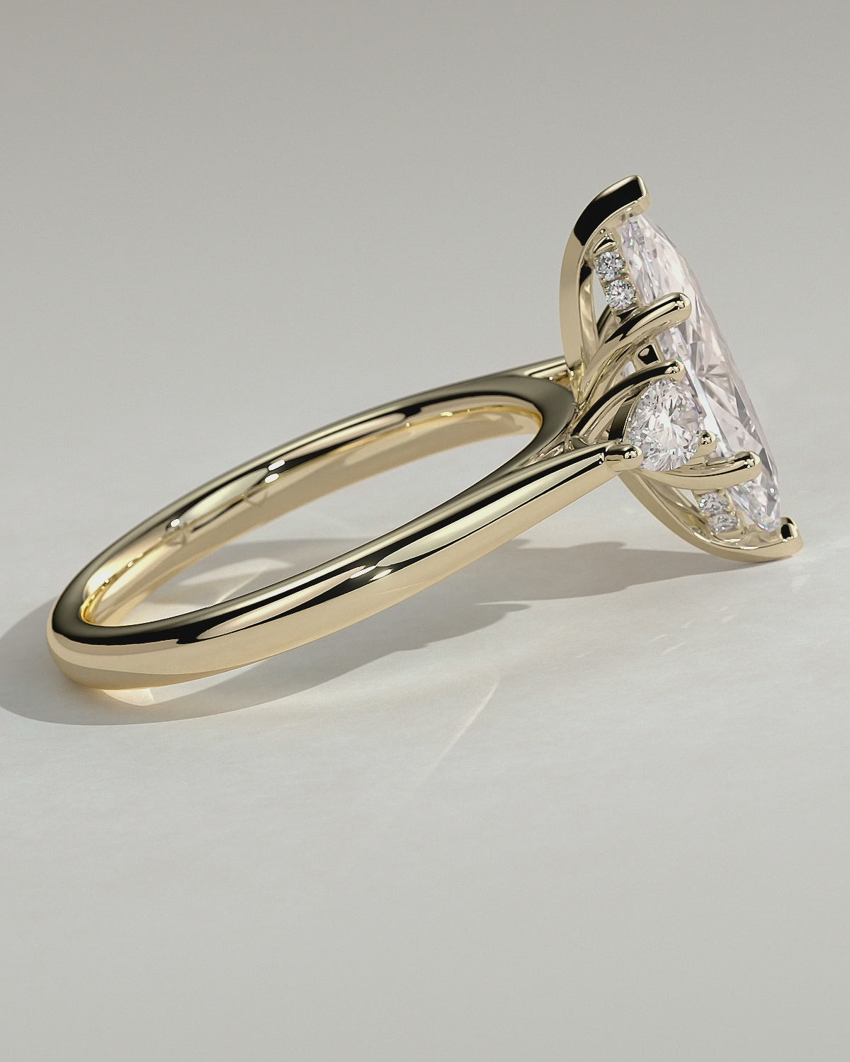MET 0013 Marquise Three Stone Engagement Ring