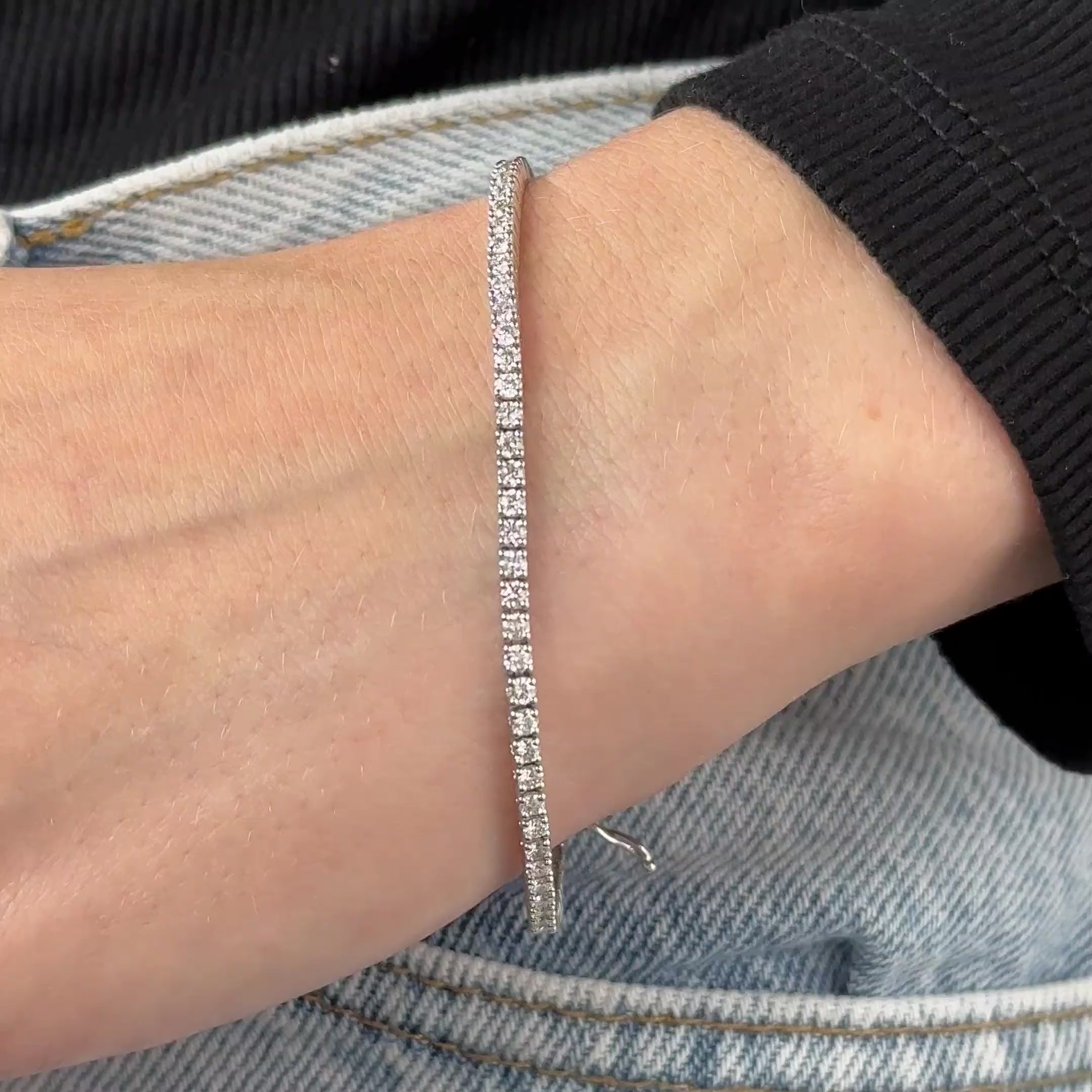 MET-WB-0039 | 14K White Gold | LGB300009 | White Gold 3ctw Lab Grown Diamond Tennis Bracelet | LGB300009-vid.mp4