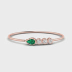 MET-WB-0073 | 14K Rose Gold | LGBB0010 | Rose Gold Tiana Emerald & Diamond Bangle | LGBB0010-1.mp4
