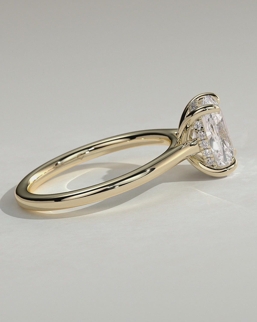MET 0075 Elongated Cushion Solitaire Engagement Ring