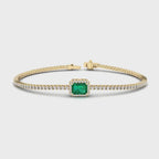MET-WB-0057 | 14K Yellow Gold | LGBT0122 | Yellow Gold Emerald Halo Diamond Bracelet | LGBT0122-1.mp4