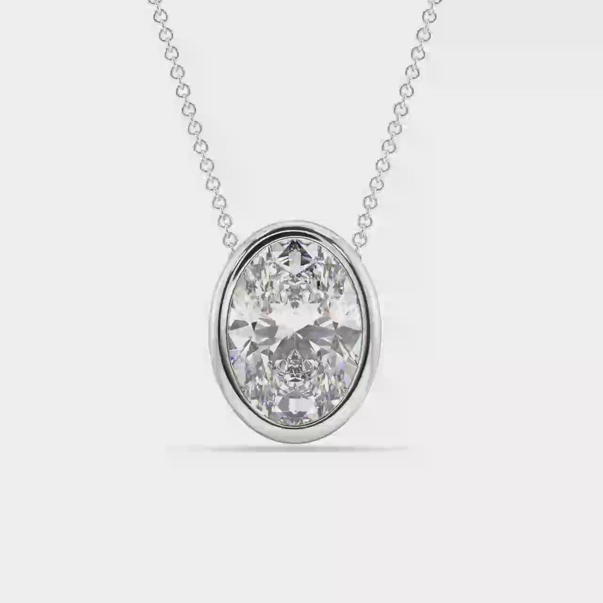 Bezel Set Lab Grown Diamond Solitaire Pendant — LGWFP0059-1.mp4