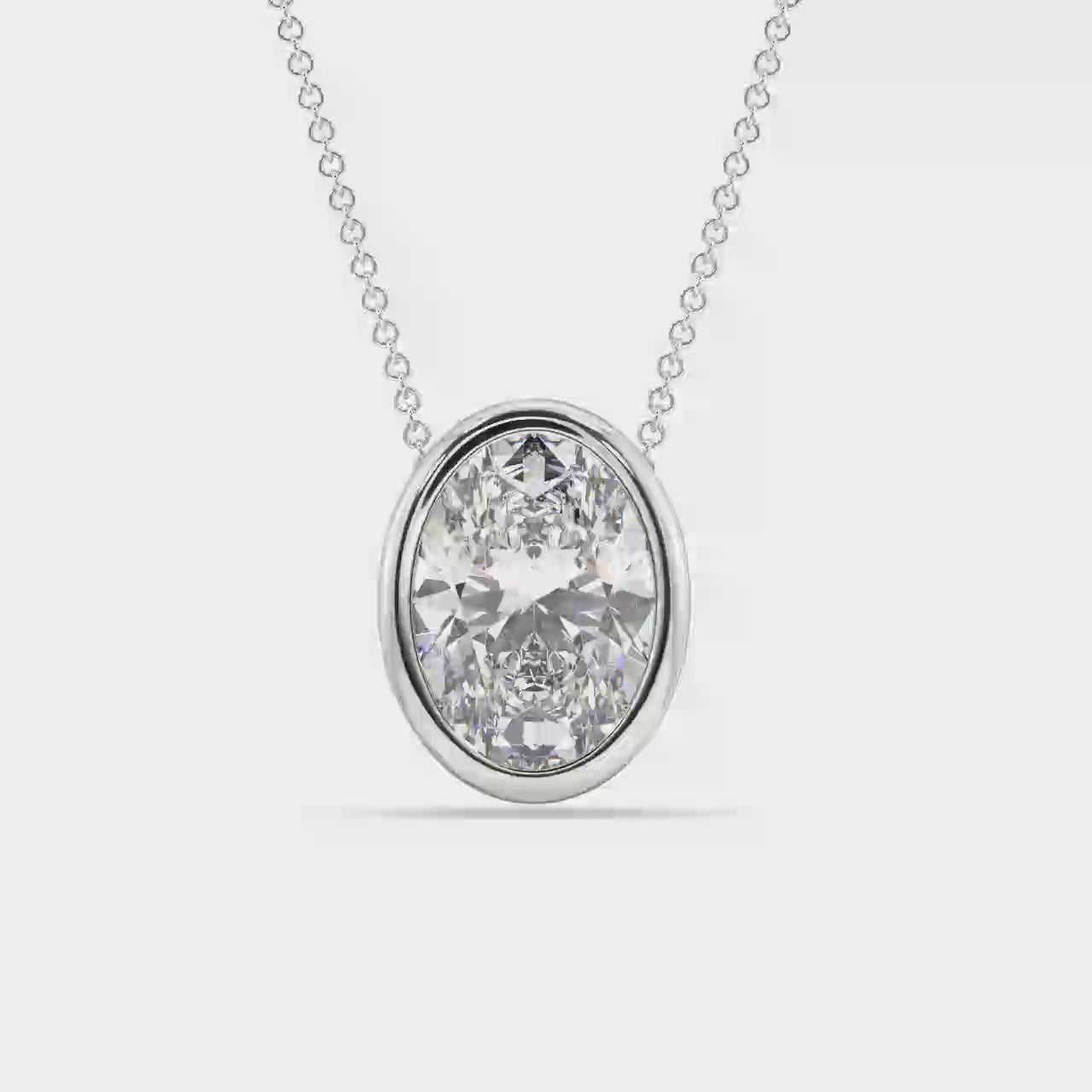 Bezel Set Lab Grown Diamond Solitaire Pendant — LGWFP0059-1.mp4