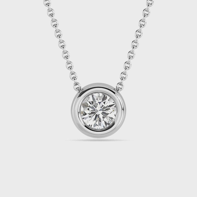 Petite Bezel Lab Grown Diamond Solitaire Pendant — LGPBZ0041-1.mp4